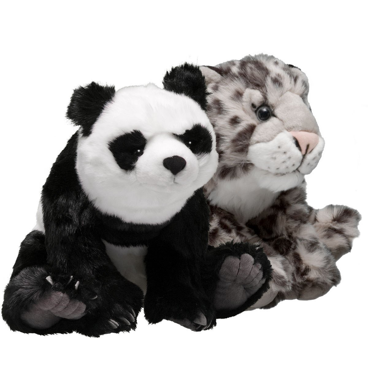panda plush and snow leopard plush