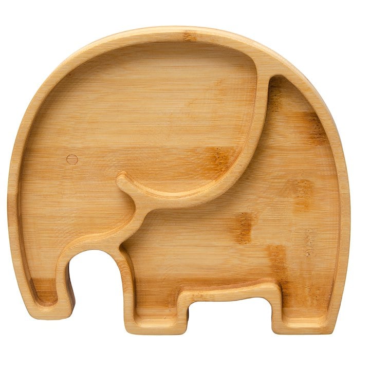 A wooden tray shaped liked an Asian elephant