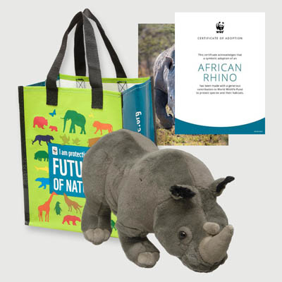 african rhino Plush adoption kit