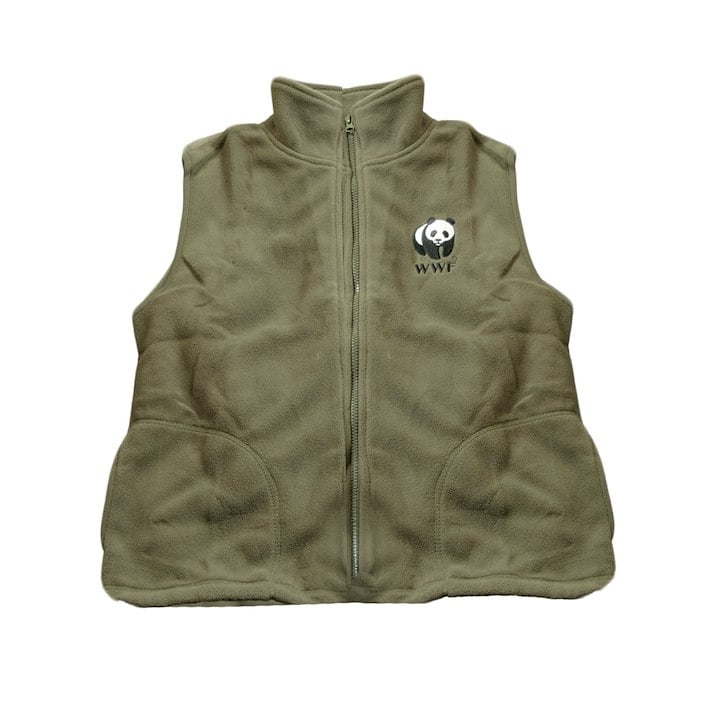 A green vest with WWF panda logo
