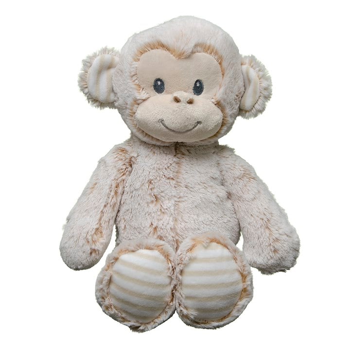 A stuffed monkey on a white background