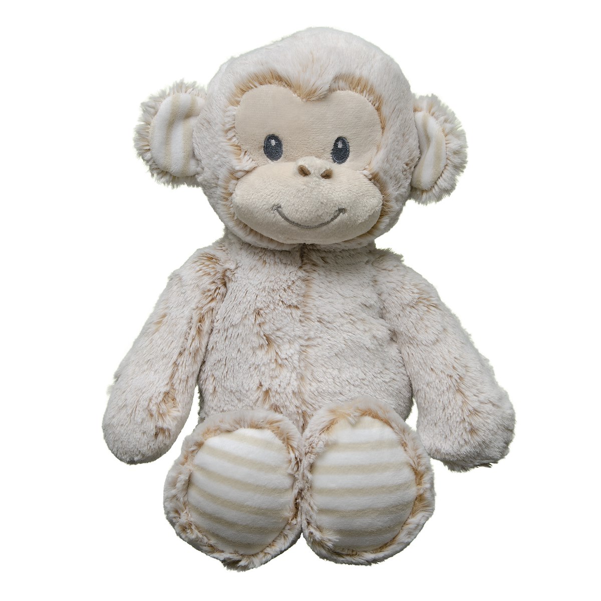 A stuffed monkey on a white background
