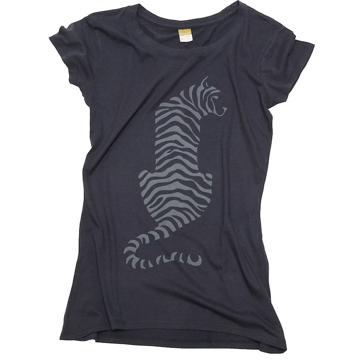 A t-shirt with an abstract tiger design