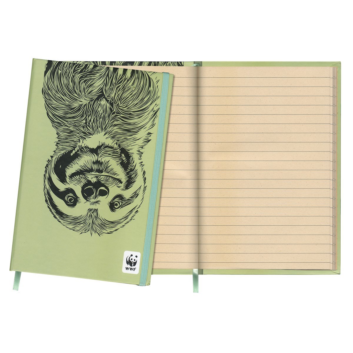 journal with sloth on cover